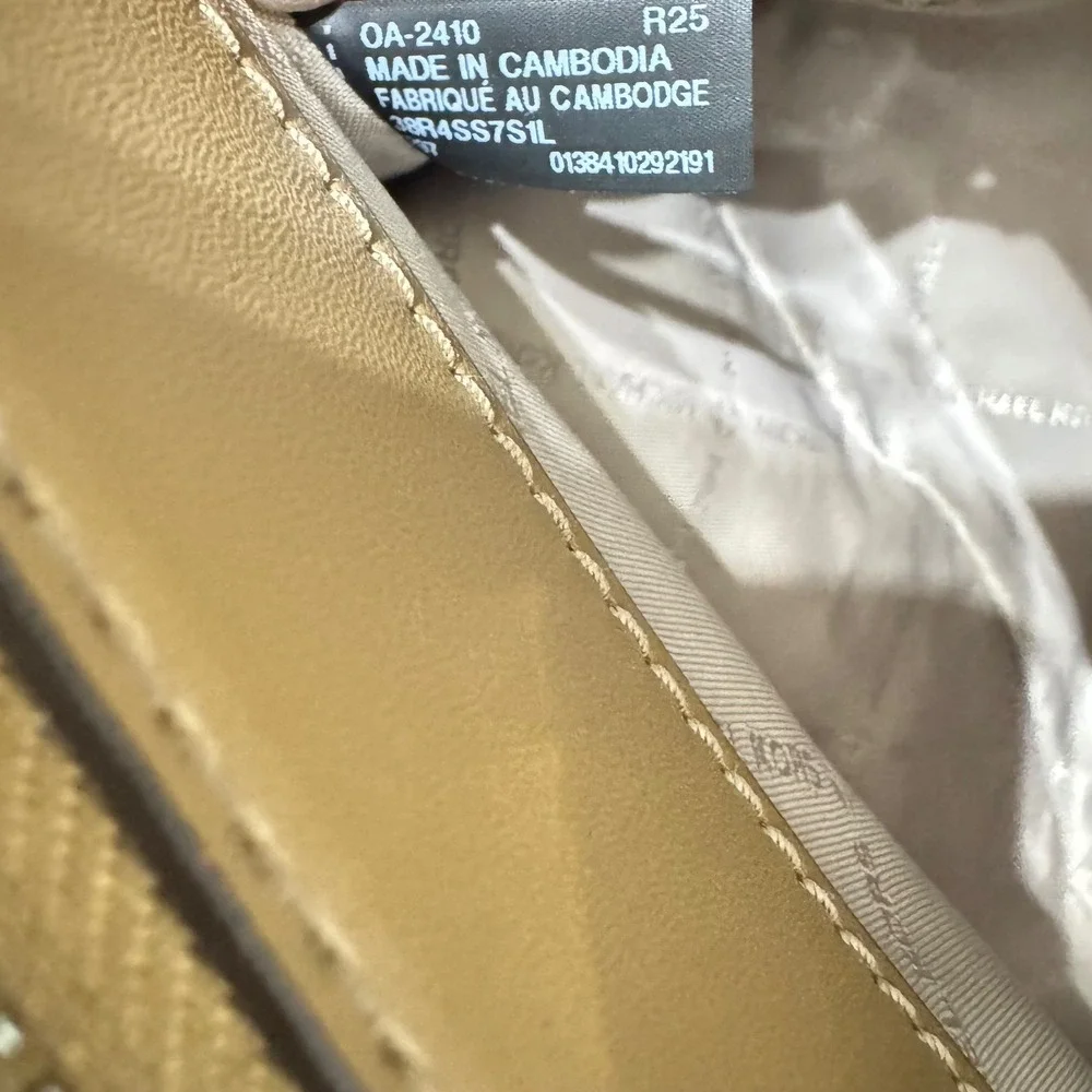 Michael Kors Small Camille Dark‎ Khaki saffiano Leather Satchel Handbag